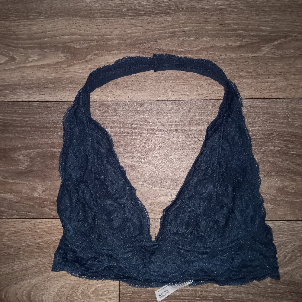 Pins and needles navy blue floral lace bralette size medium